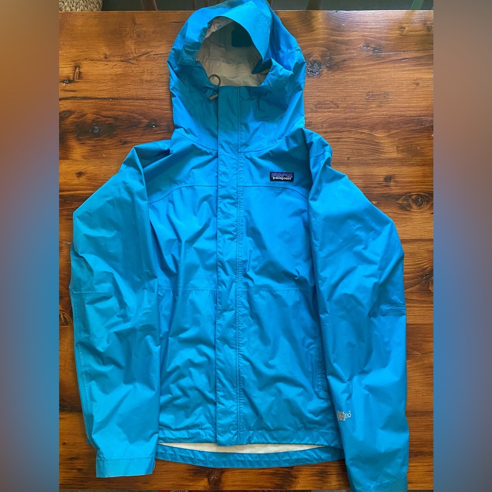 Patagonia Torrentshell H2NO Women’s Small Hooded Rain Windbreaker Jacket Blue